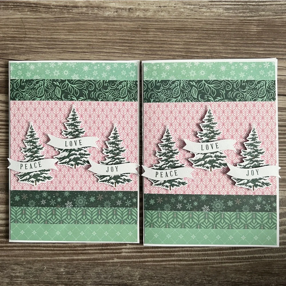 Handmade Christmas Holiday Greeting Cards Set of 14 5”x7” With Envelopes